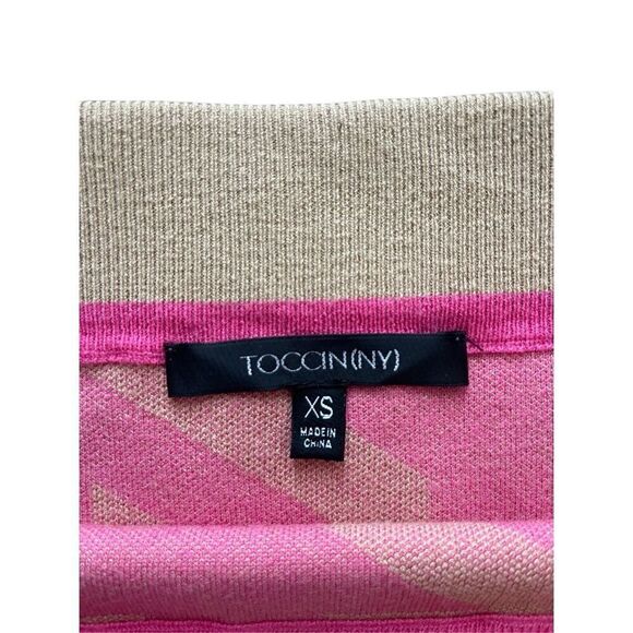 TOCCIN(NY) Pink & Beige Houndstooth Knit Mini Skirt - Size XS - Picture 5 of 6